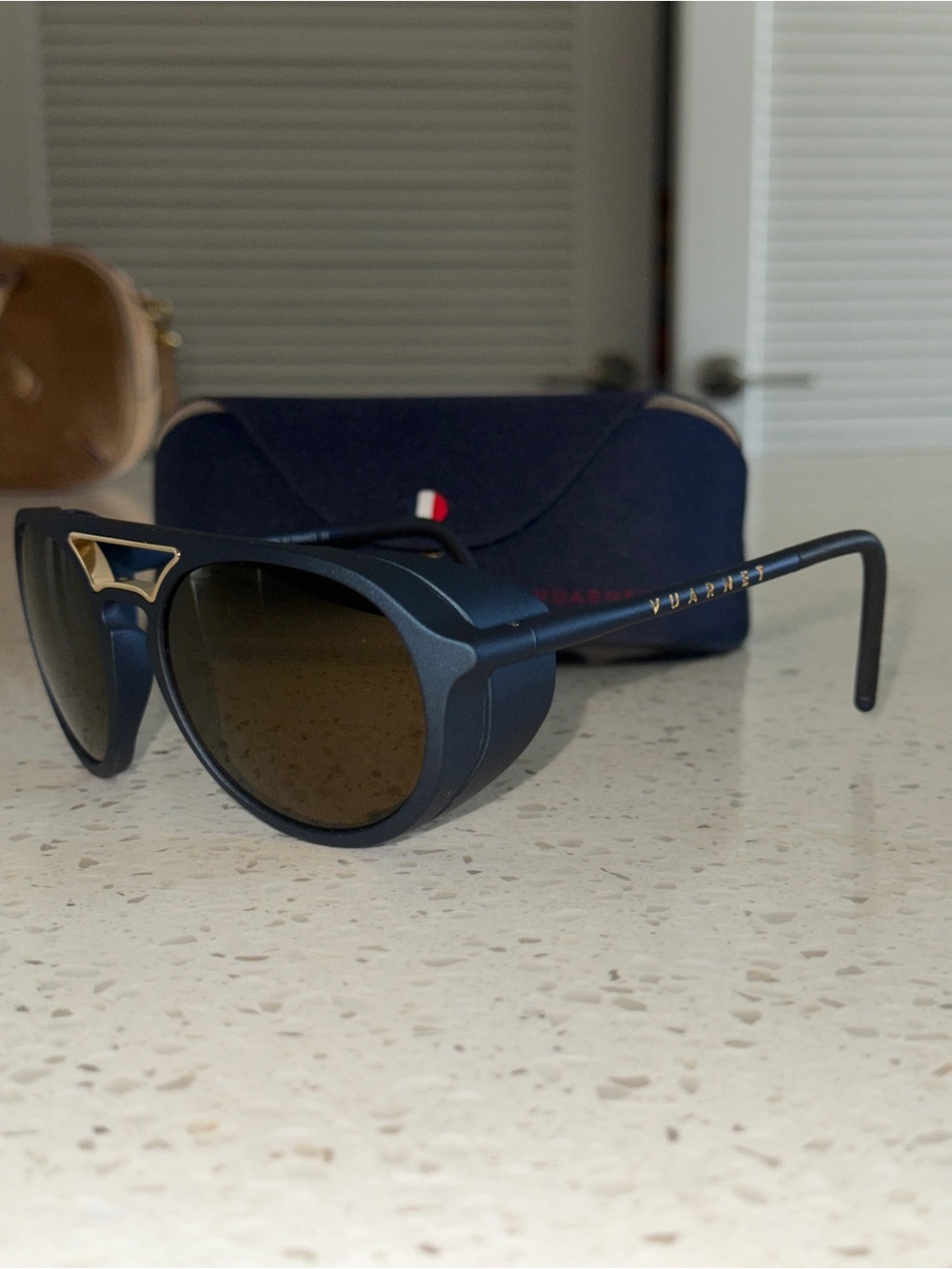 Vuarnet Navy Frame Sunglasses with Brown Lenses - Picture 2 of 4